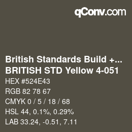 Farbcode: British Standards Build + DecPaints - BRITISH STD Yellow 4-051 | qconv.com