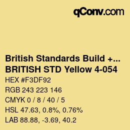 Farbcode: British Standards Build + DecPaints - BRITISH STD Yellow 4-054 | qconv.com