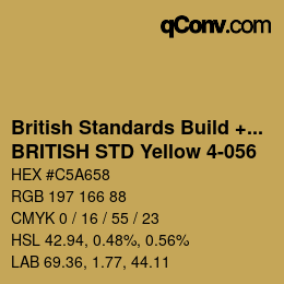 カラーコード: British Standards Build + DecPaints - BRITISH STD Yellow 4-056 | qconv.com