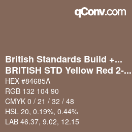 Code couleur: British Standards Build + DecPaints - BRITISH STD Yellow Red 2-029 | qconv.com