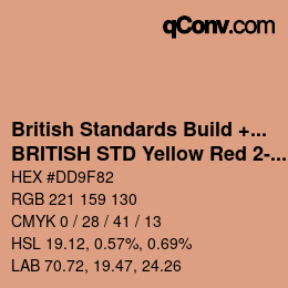Code couleur: British Standards Build + DecPaints - BRITISH STD Yellow Red 2-031 | qconv.com