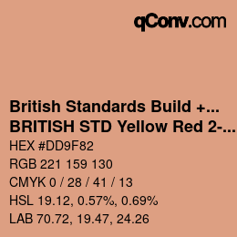 Code couleur: British Standards Build + DecPaints - BRITISH STD Yellow Red 2-031 | qconv.com