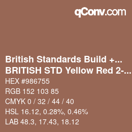 Código de color: British Standards Build + DecPaints - BRITISH STD Yellow Red 2-032 | qconv.com