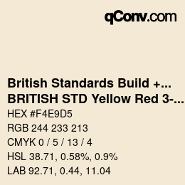 Code couleur: British Standards Build + DecPaints - BRITISH STD Yellow Red 3-033 | qconv.com