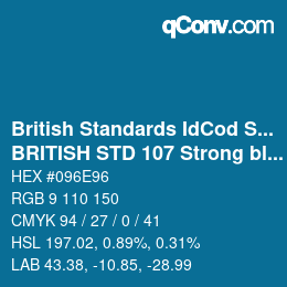 カラーコード: British Standards IdCod Special - BRITISH STD 107 Strong blue | qconv.com