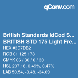 カラーコード: British Standards IdCod Special - BRITISH STD 175 Light French blue | qconv.com