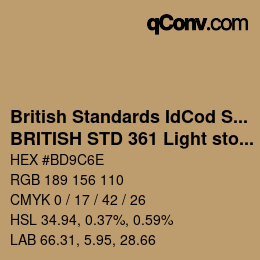 カラーコード: British Standards IdCod Special - BRITISH STD 361 Light stone | qconv.com