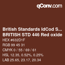 カラーコード: British Standards IdCod Special - BRITISH STD 446 Red oxide | qconv.com