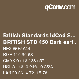 Farbcode: British Standards IdCod Special - BRITISH STD 450 Dark earth | qconv.com