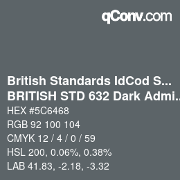 カラーコード: British Standards IdCod Special - BRITISH STD 632 Dark Admirality grey | qconv.com