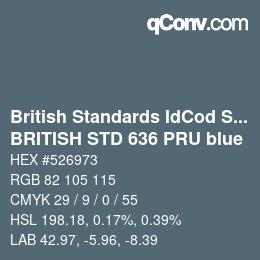 Farbcode: British Standards IdCod Special - BRITISH STD 636 PRU blue | qconv.com