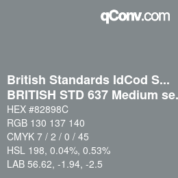 Farbcode: British Standards IdCod Special - BRITISH STD 637 Medium sea grey | qconv.com