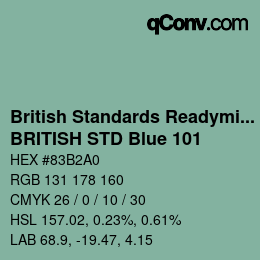 Farbcode: British Standards Readymixed - BRITISH STD Blue 101 | qconv.com