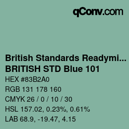 カラーコード: British Standards Readymixed - BRITISH STD Blue 101 | qconv.com