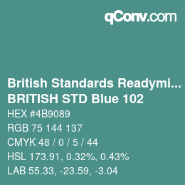 Código de color: British Standards Readymixed - BRITISH STD Blue 102 | qconv.com