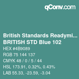 カラーコード: British Standards Readymixed - BRITISH STD Blue 102 | qconv.com