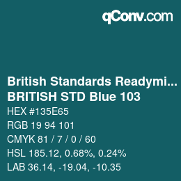 Farbcode: British Standards Readymixed - BRITISH STD Blue 103 | qconv.com