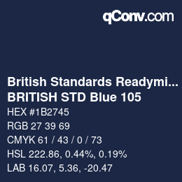 Farbcode: British Standards Readymixed - BRITISH STD Blue 105 | qconv.com