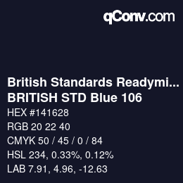 カラーコード: British Standards Readymixed - BRITISH STD Blue 106 | qconv.com