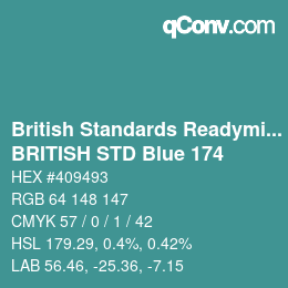 Farbcode: British Standards Readymixed - BRITISH STD Blue 174 | qconv.com