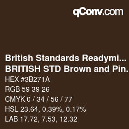 Farbcode: British Standards Readymixed - BRITISH STD Brown and Pink 413 | qconv.com