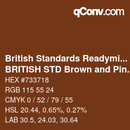 Farbcode: British Standards Readymixed - BRITISH STD Brown and Pink 439 | qconv.com