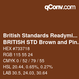 Code couleur: British Standards Readymixed - BRITISH STD Brown and Pink 439 | qconv.com