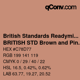 Farbcode: British Standards Readymixed - BRITISH STD Brown and Pink 443 | qconv.com