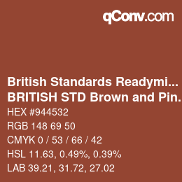 Farbcode: British Standards Readymixed - BRITISH STD Brown and Pink 444 | qconv.com