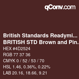 Código de color: British Standards Readymixed - BRITISH STD Brown and Pink 449 | qconv.com