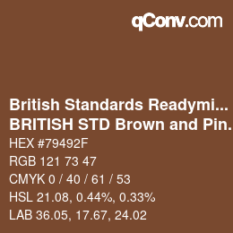 Code couleur: British Standards Readymixed - BRITISH STD Brown and Pink 489 | qconv.com