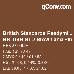 Code couleur: British Standards Readymixed - BRITISH STD Brown and Pink 489 | qconv.com