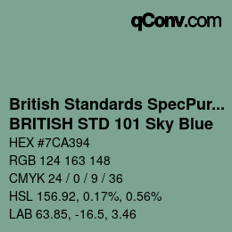 カラーコード: British Standards SpecPurposes - BRITISH STD 101 Sky Blue | qconv.com