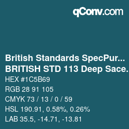 Farbcode: British Standards SpecPurposes - BRITISH STD 113 Deep Sace Blue | qconv.com