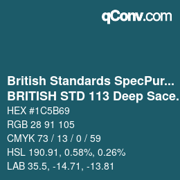Code couleur: British Standards SpecPurposes - BRITISH STD 113 Deep Sace Blue | qconv.com
