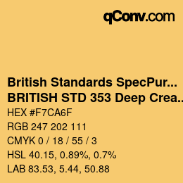カラーコード: British Standards SpecPurposes - BRITISH STD 353 Deep Cream | qconv.com