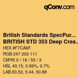 Código de color: British Standards SpecPurposes - BRITISH STD 353 Deep Cream | qconv.com