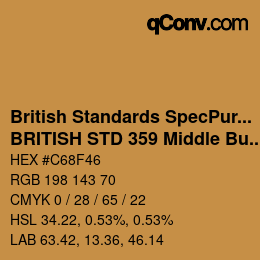 Farbcode: British Standards SpecPurposes - BRITISH STD 359 Middle Buff | qconv.com