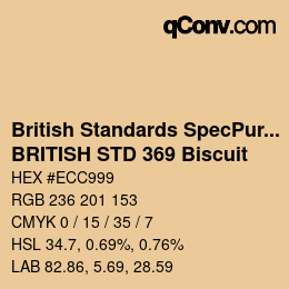 Farbcode: British Standards SpecPurposes - BRITISH STD 369 Biscuit | qconv.com