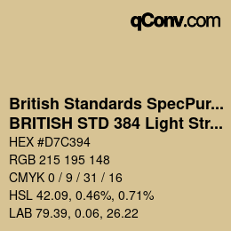 Farbcode: British Standards SpecPurposes - BRITISH STD 384 Light Straw | qconv.com