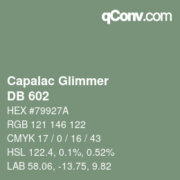 カラーコード: Capalac Glimmer - DB 602 | qconv.com