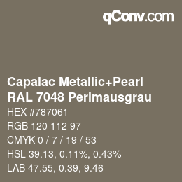 Farbcode: Capalac Metallic+Pearl - RAL 7048 Perlmausgrau | qconv.com