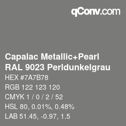 カラーコード: Capalac Metallic+Pearl - RAL 9023 Perldunkelgrau | qconv.com