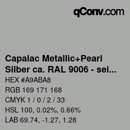 カラーコード: Capalac Metallic+Pearl - Silber ca. RAL 9006 - seidenmatt | qconv.com