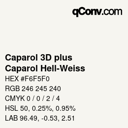 Farbcode: Caparol 3D plus - Caparol Hell-Weiss | qconv.com