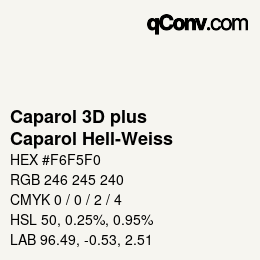 Color code: Caparol 3D plus - Caparol Hell-Weiss | qconv.com
