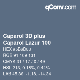 Color code: Caparol 3D plus - Caparol Lazur 100 | qconv.com