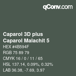 Color code: Caparol 3D plus - Caparol Malachit 5 | qconv.com