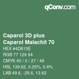 Color code: Caparol 3D plus - Caparol Malachit 70 | qconv.com