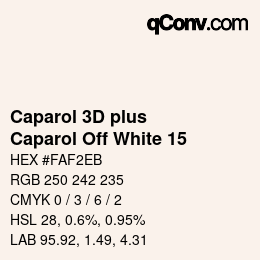 カラーコード: Caparol 3D plus - Caparol Off White 15 | qconv.com